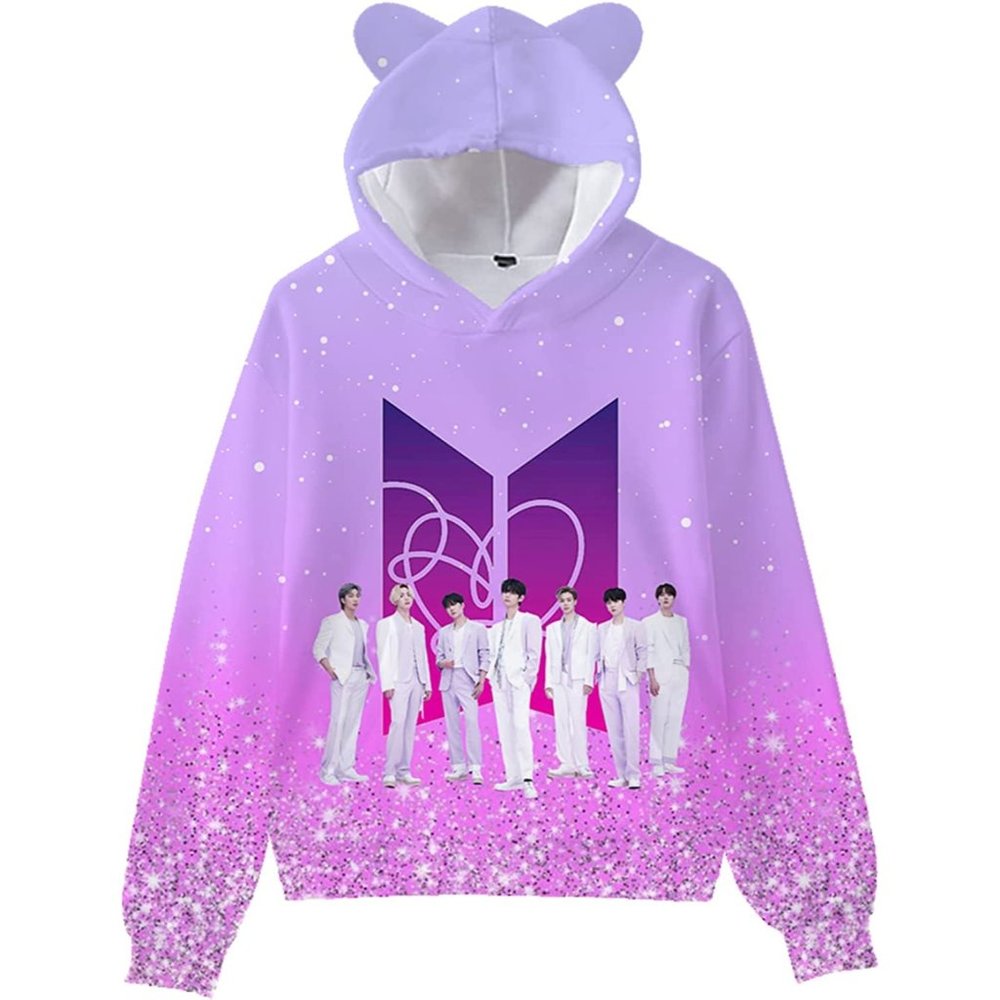 New BURST BANG Love Yourself 3D Printed Hooded Novelty Graphic Woman Hoo…